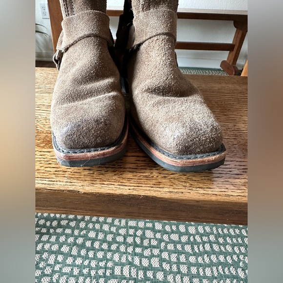 Frye tall distressed suede harness biker boots - Picture 2 of 7